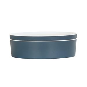 Cal-Mil 24126-9-111 9in Dia. x 3"H Stone Blue Melamine Bento Box - 3 Each 