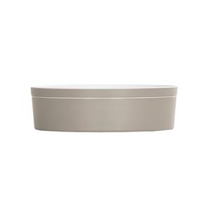 Cal-Mil 24129-10-102 10.5in Dia. x 3"H Ash Melamine Bento Box - 6 Each 