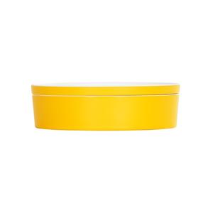 Cal-Mil 24129-10-42 10.5in Dia. x 3"H Yellow Melamine Bento Box - 3 Each 