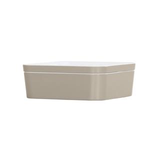 Cal-Mil 24130-8-102 8.25in x 8.25in x 3"H Ash Melamine Bento Box - 3 Each 