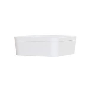 Cal-Mil 24130-8-15 8.25in x 8.25in x 3"H White Melamine Bento Box - 3 Each 