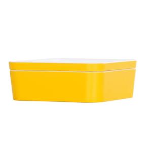 Cal-Mil 24130-8-42 8.25" x 8.25" x 3"H Yellow Melamine Bento Box - 3 Each