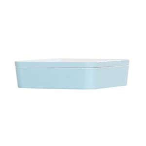 Cal-Mil 24131-10-127 10.5in x 10.5in x 3"H Blue Melamine Bento Box - 3 Each 