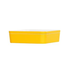 Cal-Mil 24131-10-42 10.5in x 10.5in x 3"H Yellow Melamine Bento Box - 3 Each 