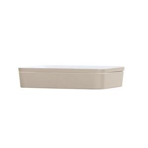 Cal-Mil 24132-1410-102 14in x 10.5in x 3"H Ash Melamine Bento Box - 3 Each 