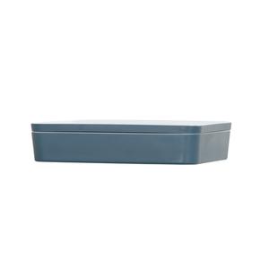 Cal-Mil 24132-1410-111 14in x 10.5in x 3"H Stone Blue Melamine Bento Box - 3 Each 