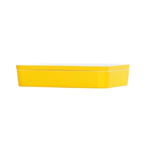 Cal-Mil 24132-1410-42 14in x 10.5in x 3"H Yellow Melamine Bento Box - 3 Each 