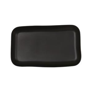 Cal-Mil 24406-1220-13 Bali 12" x 20" x 1.5"H Black Melamine Platter - 3 Each