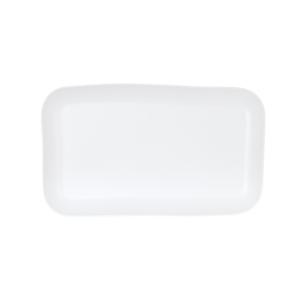 Cal-Mil 24406-1220-15 Bali 12" x 20" x 1.5"H White Melamine Platter - 3 Each