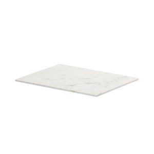 Cal-Mil 24407-1012-81 10.75" x 13.5" x 0.5"H White Marble Melamine Tray - 6 Each