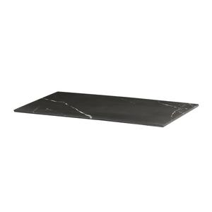 Cal-Mil 24407-1220-124 13.5" x 21.5" x 0.75"H Black Marble Melamine Tray - 6 Each