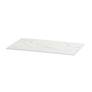 Cal-Mil 24407-1220-81 13.5" x 21.5" x 0.75"H White Marble Melamine Tray - 6 Each