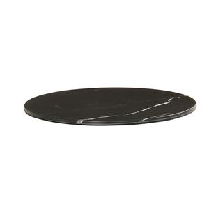 Cal-Mil 24409-8-124 8.75in Dia. x 0.75"H Black Marble Melamine Tray - 6 Each 