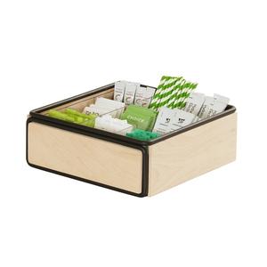 Cal-Mil 25211-93 Logan 12in x 12in x 4.75in Wood Square Condiment Organizer 