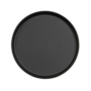 Cal-Mil 26107-10-13 Arista 10in Dia. Matte Black Melamine Raised Rim Plate 