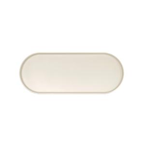 Cal-Mil 26107-208-103 Arista 20" x 8" x 1.5"H Matte Ivory Melamine Oval Platter