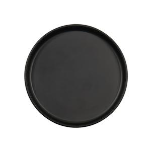 Cal-Mil 26107-8-13 Arista 8in Dia. Matte Black Melamine Raised Rim Plate 