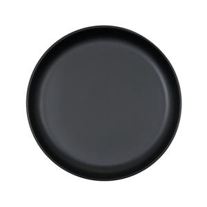 Cal-Mil 26121-14-13 Isla 14" Dia. Matte Black Melamine Wide Rim Plate - 6 Each