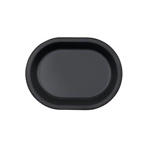 Cal-Mil 26123-1612-13 Isla 16" x 12" Matte Black Melamine Oval Wide Rim Plate