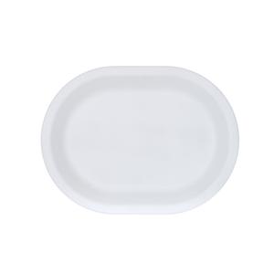 Cal-Mil 26123-1612-15 Isla 16" x 12" Matte White Melamine Oval Wide Rim Plate