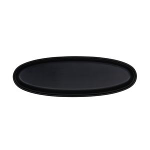 Cal-Mil 26143-618-13 Cove 18" x 6" x 1.5" Matte Black Melamine Platter - 6 Each