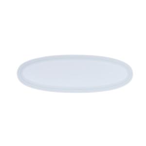 Cal-Mil 26143-618-15 Cove 18" x 6" x 1.5" Matte White Melamine Platter - 6 Each