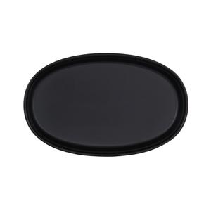 Cal-Mil 26143-711-13 Cove 11" x 7" x 1.5" Matte Black Melamine Platter - 6 Each