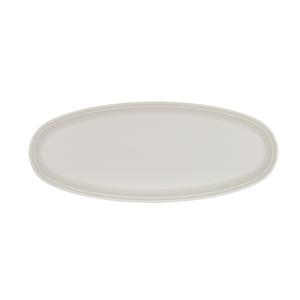 Cal-Mil 26143-922-103 Cove 22" x 9" x 1.5"H Matte Ivory Melamine Platter - 6 Each
