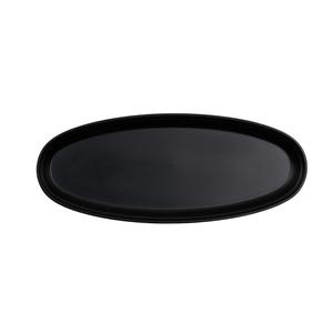 Cal-Mil 26143-922-13 Cove 22" x 9" x 1.5"H Matte Black Melamine Platter - 6 Each