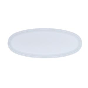 Cal-Mil 26143-922-15 Cove 22" x 9" x 1.5"H Matte White Melamine Platter - 6 Each