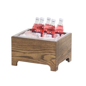 Cal-Mil 27011-10-136 Melrose 11" x 13.25" x 8.25"H Brown Wood Ice Display