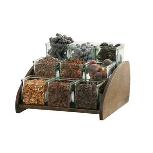 Cal-Mil 27015-9-136 Melrose 14in x 13.5in x 9"H Brown Wood Condiment Organizer 