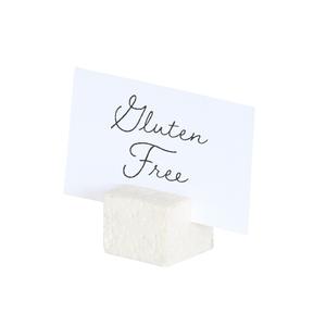Cal-Mil 28002-103 2.25" x 2.5" x 2.5"H Ivory Finish Resin Card Holder - 6 Each