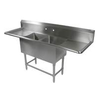 John Boos 2 Compartment 18in x 18in Stainless Steel Pro-Bowl Sink - 2PB184-2D24 