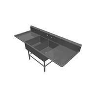 John Boos 2 Compartment 20in x 28in Stainless Steel Pro-Bowl Bakery Sink - 2PB20284-2D24 