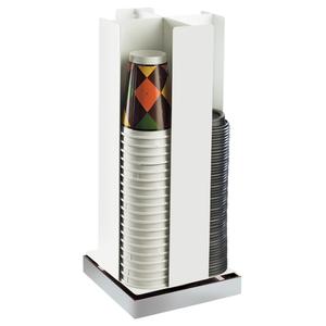 Cal-Mil 3001-55 Luxe 8.25" x 8.25" x 19"H White Metal Cup/Lid Organizer