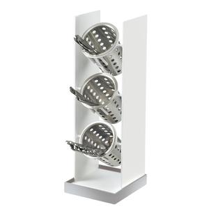 Cal-Mil 3010-55 Luxe 6.75"x 7.5" x 20.25" White Metal 3-Tier Flatware Holder
