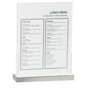 Cal-Mil 3016-811-55 Luxe 9" x 2.6" x 12"H Clear Acrylic Menu Holder - 3 Each