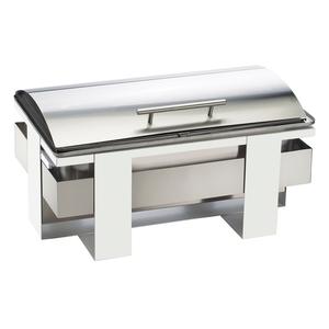 Cal-Mil 3017-55 Luxe 21.75in x 13.75in x 9"H White Metal 8qt Chafing Dish 