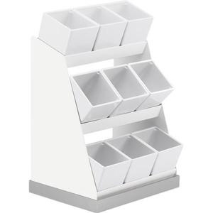 Cal-Mil 3018-55-15 Luxe 12.25" x 9" x 15.5"H White 3-Tier Condiment Organizer