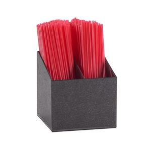 Cal-Mil 3308-13 Classic 5in x 5in x 5.5"H Black Plastic Stir-Stick Holder 