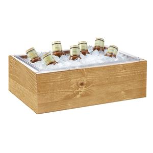 Cal-Mil 3360-12 Madera 13in x 21in x 6.5"H Rustic Pine Ice Display Tray 