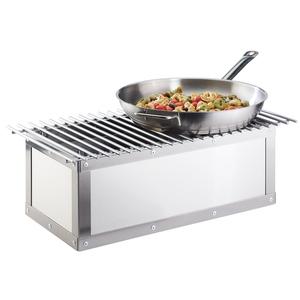 Cal-Mil 3391-55 22in x 7.5in x 9.5"H Stainless Steel Chafing Dish Stand 