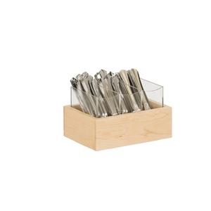 Cal-Mil 3408-71 Blonde 9" x 6" x 5.25"H Plastic (3) Section Flatware Holder