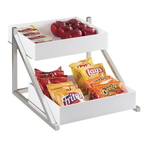 Cal-Mil 3448-55 Luxe 15.5in x 20.75in x 12.75in Silver 2-Tier Display Stand 