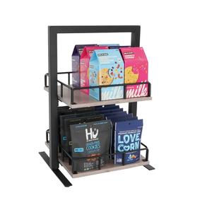 Cal-Mil 3494-2-110 Aspen 12in x 12in x 21"H Gray Pine Wood 2-Tier Merchandiser 