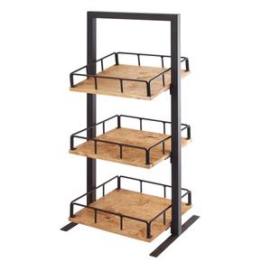 Cal-Mil 3494-3-99 Madera 12in x 12in x 31"H Rustic Pine 3-Tier Display Stand 