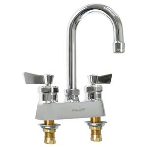 Fisher 35150 4in Deck-Mount Faucet with 12in Gooseneck Spout & Lever-Handle 