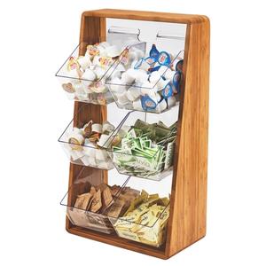 Cal-Mil 3569-6-60 Bamboo 13.25" x 7" x 23.25"H Angled Condiment Organizer