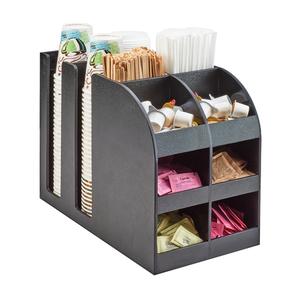 Cal-Mil 3577 Classic 9.25in x 16.25in Black Plastic Condiment Organizer 